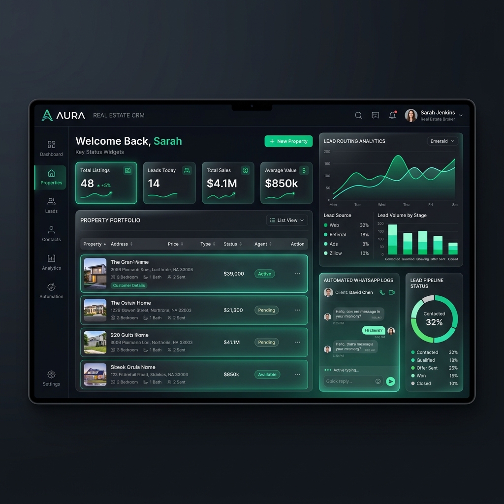Automated Real Estate CRM Mockup
